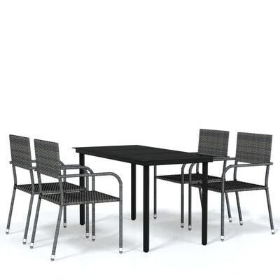 vidaXL 5 Piece Garden Dining Set Grey, grey vidaXL 5 Piece Garden Dining Set Grey