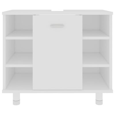 vidaXL 4 Piece Bathroom Furniture Set White Engineered Wood, white vidaXL 4 Piece Bathroom Furniture Set White Engineered Wood