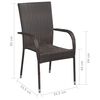 vidaXL 7 Piece Garden Dining Set Poly Rattan Brown