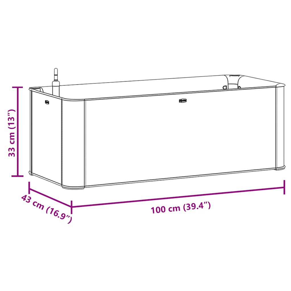 vidaXL Garden Raised Bed with Self Watering System White 100x43x33 cm