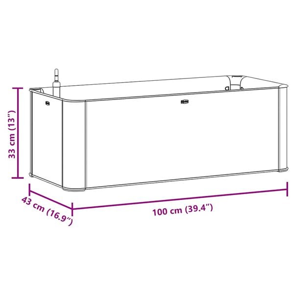 vidaXL Garden Raised Bed with Self Watering System White 100x43x33 cm