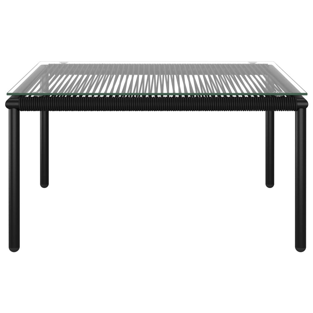 vidaXL 8 Piece Garden Lounge Set with Cushions Black PVC