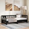 vidaXL Pull-out Day Bed without Mattress Black 2x(90x200)cm