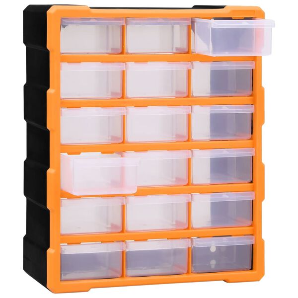 vidaXL Multi-drawer Organiser with 18 Middle Drawers 38x16x47 cm