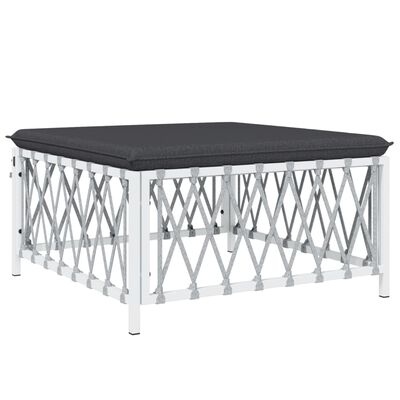 vidaXL 8 Piece Garden Lounge Set with Cushions White Steel, white vidaXL 8 Piece Garden Lounge Set with Cushions White Steel