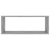 vidaXL Wall Cube Shelf 2 pcs Concrete Grey 60x15x23 cm Engineered Wood