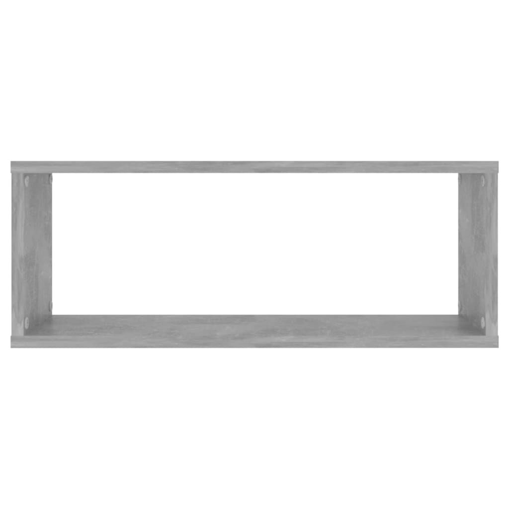 vidaXL Wall Cube Shelf 2 pcs Concrete Grey 60x15x23 cm Engineered Wood