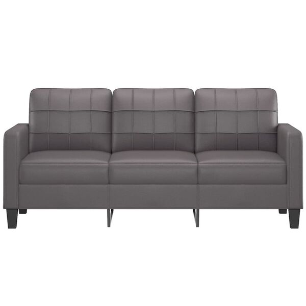 vidaXL 3-Seater Sofa Grey 180 cm Faux Leather