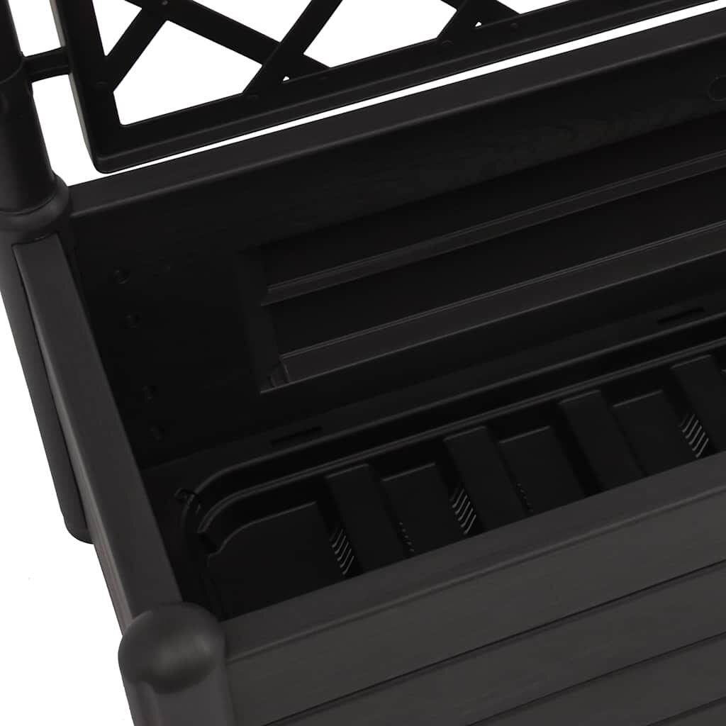 vidaXL Garden Planter with Trellis 100x43x142 cm PP Anthracite