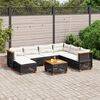 vidaXL 8 Piece Garden Sofa Set with Cushions Black Poly Rattan