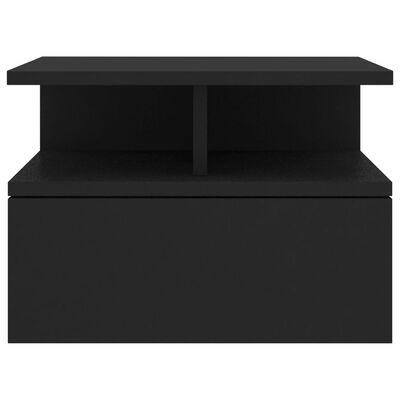 vidaXL Floating Nightstands 2 pcs Black 40x31x27cm Engineered Wood, black vidaXL Floating Nightstands 2 pcs Black 40x31x27cm Engineered Wood