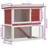 vidaXL Outdoor Rabbit Hutch 1 Door Red Wood