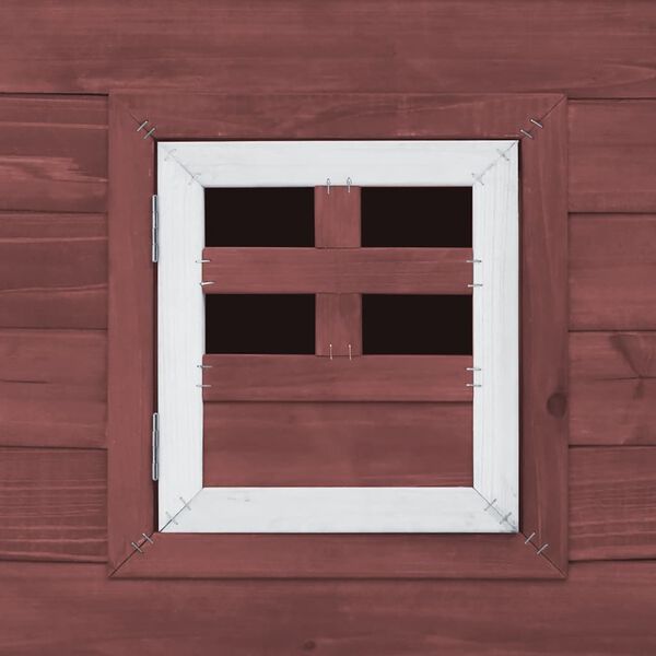 vidaXL Outdoor Chicken Cage Hen House with 1 Egg Cage Brown Wood