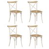 vidaXL Cross Chairs 4 pcs White Solid Mango Wood