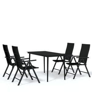 vidaXL 5 Piece Garden Dining Set Black