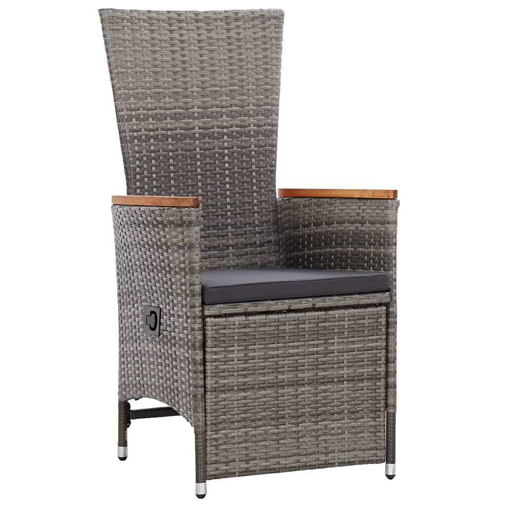 vidaXL 9 Piece Garden Dining Set with Cushions Grey