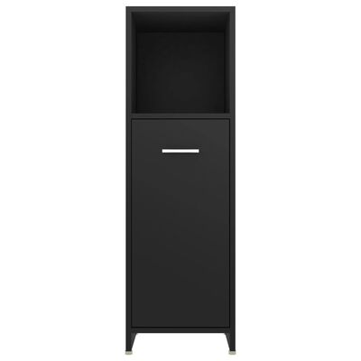 vidaXL Bathroom Cabinet Black 30x30x95 cm Engineered Wood