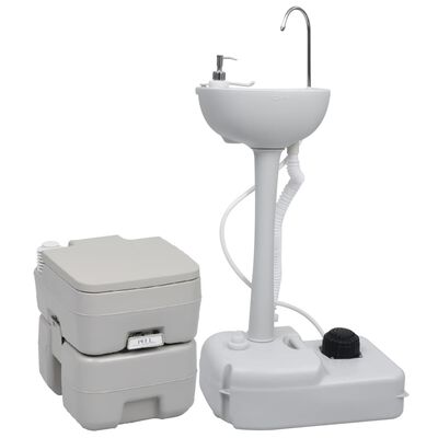 vidaXL Portable Camping Toilet and Handwash Stand Set,  vidaXL Portable Camping Toilet and Handwash Stand Set