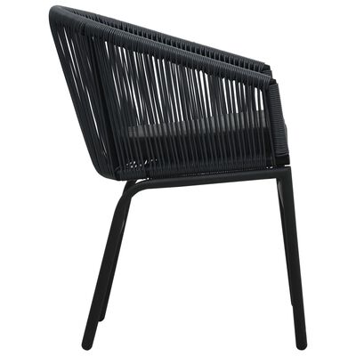 vidaXL Garden Chairs 2 pcs Black PE Rattan, black vidaXL Garden Chairs 2 pcs Black PE Rattan