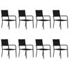 vidaXL 9 Piece Garden Dining Set Black