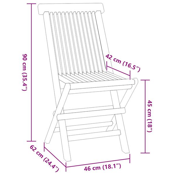 vidaXL 5 Piece Folding Outdoor Dining Set Solid Wood Teak