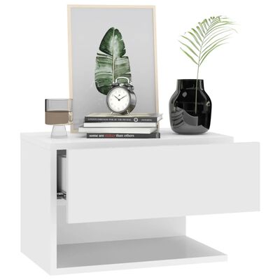 vidaXL Wall-mounted Bedside Cabinet White, white vidaXL Wall-mounted Bedside Cabinet White