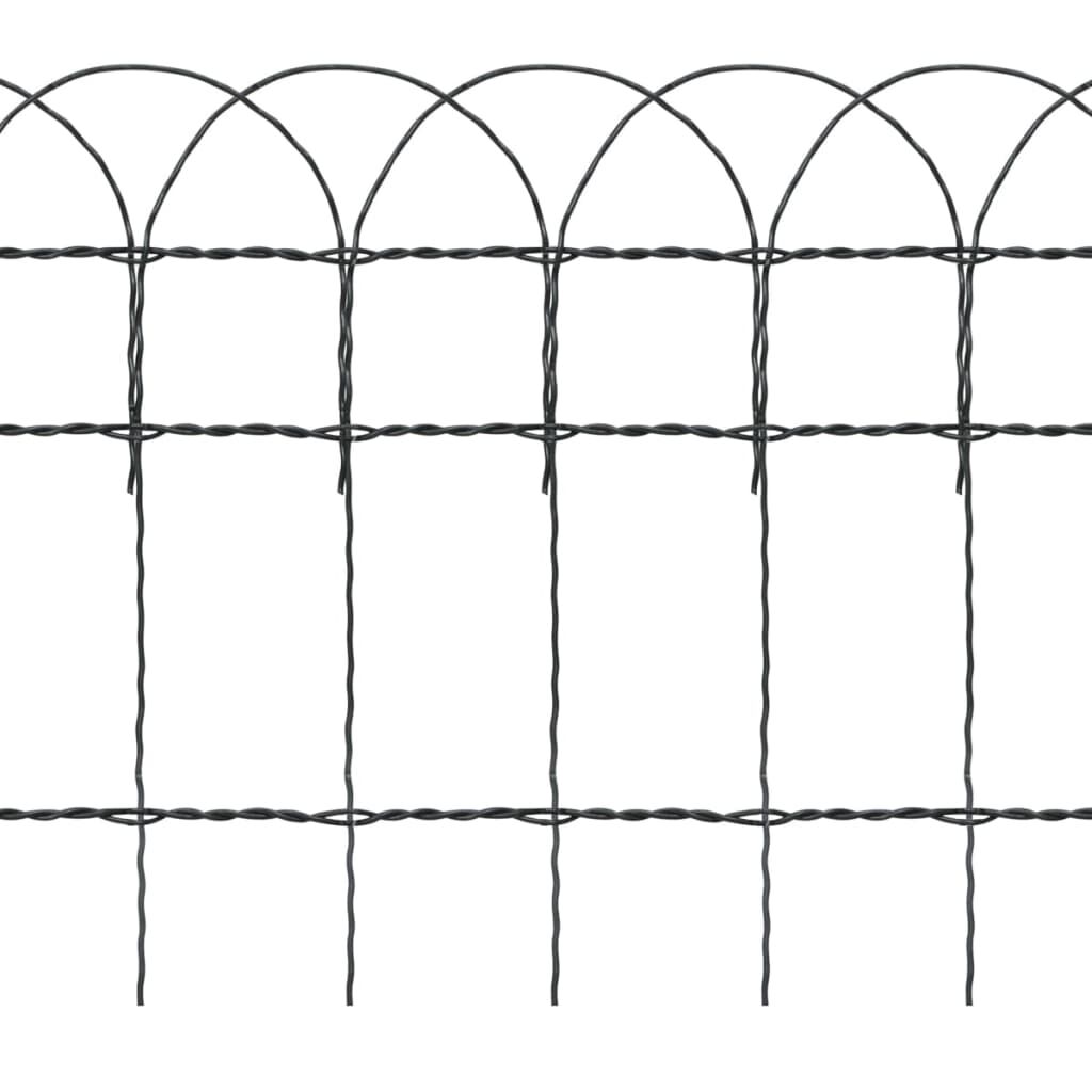 vidaXL Garden Border Fence Powder-coated Iron 10x0.4 m