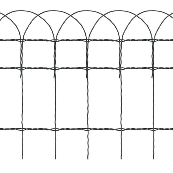 vidaXL Garden Border Fence Powder-coated Iron 10x0.4 m