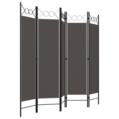 vidaXL 5-Panel Room Divider Anthracite 200x180 cm, anthracite vidaXL 5-Panel Room Divider Anthracite 200x180 cm