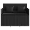 vidaXL Garden Bench with Cushions Black Poly Rattan