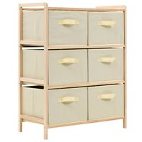 vidaXL Storage Rack with 6 Fabric Baskets Cedar Wood Beige,  vidaXL Storage Rack with 6 Fabric Baskets Cedar Wood Beige