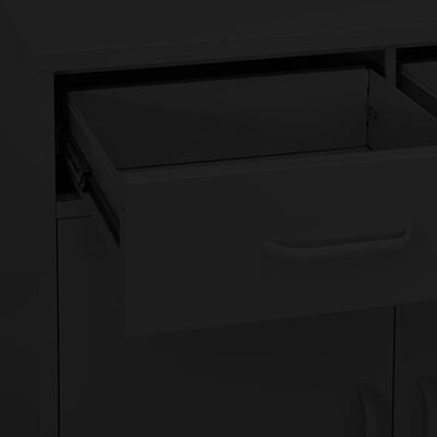 vidaXL Storage Cabinet Black 80x35x101.5 cm Steel