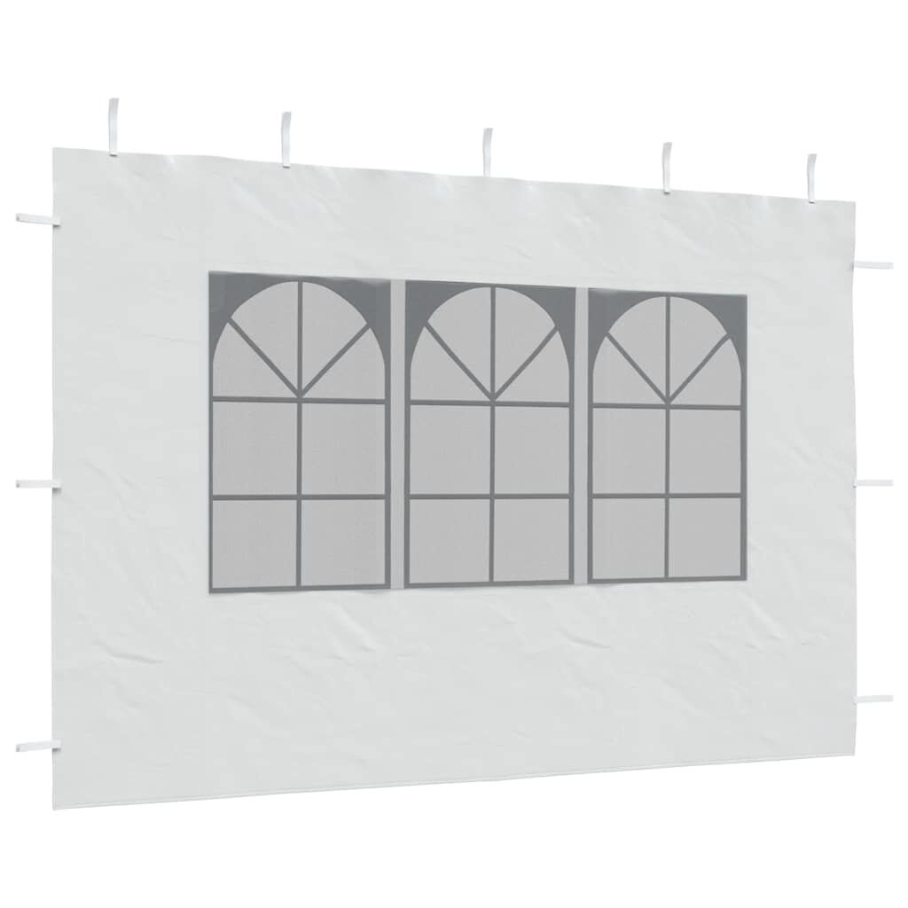 vidaXL Party Tent Sidewall 2 pcs with Window PE White