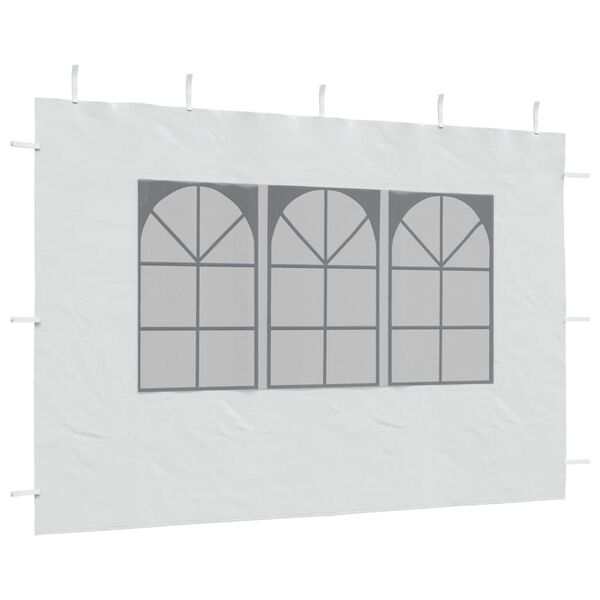 vidaXL Party Tent Sidewall 2 pcs with Window PE White
