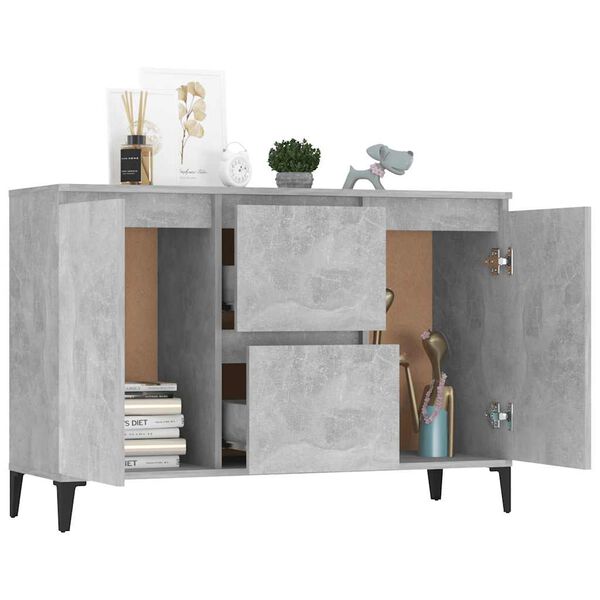 vidaXL Sideboard Concrete Grey 102x35x70 cm Engineered Wood