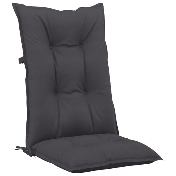 vidaXL Garden Highback Chair Cushions 4 pcs Anthracite 120x50x7 cm Fabric