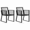 vidaXL Garden Chairs 2 pcs Black PVC Rattan