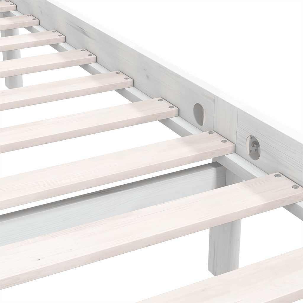 vidaXL Bed Frame without Mattress White Solid Wood 160x200 cm
