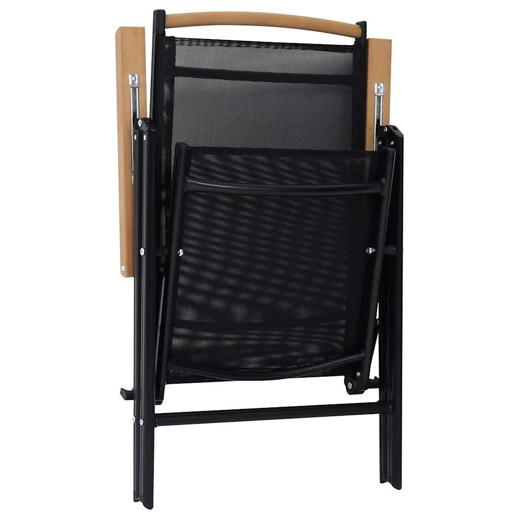 vidaXL Folding Garden Chairs 4 pcs Aluminium and Textilene Black