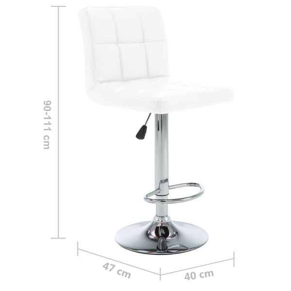 vidaXL Bar Stools 2 pcs White Faux Leather