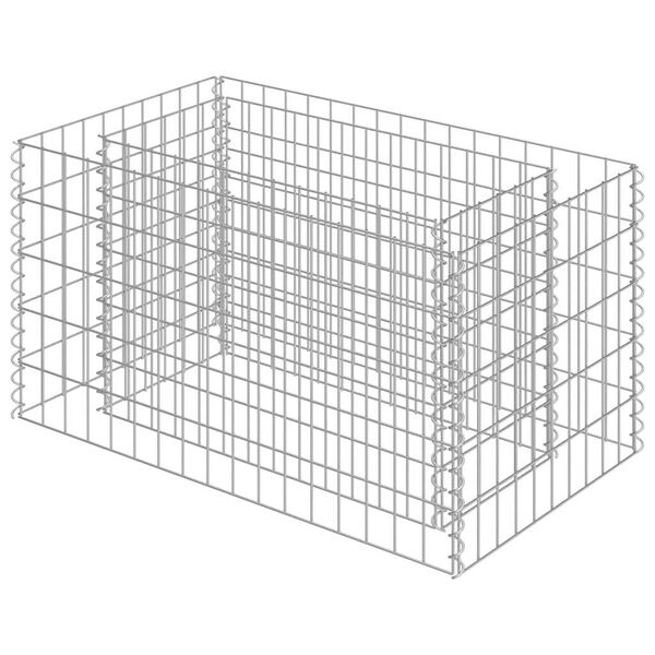 vidaXL Gabion Raised Bed Galvanised Steel 90x50x50 cm