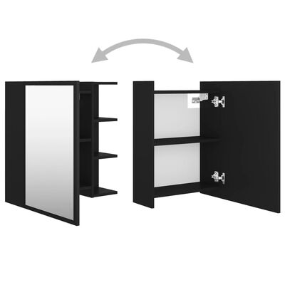 vidaXL Bathroom Mirror Cabinet Black 62.5x20.5x64 cm Engineered Wood, black vidaXL Bathroom Mirror Cabinet Black 62.5x20.5x64 cm Engineered Wood