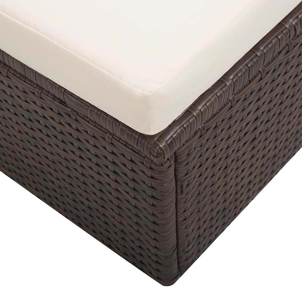 vidaXL 2 Piece Garden Lounge Set with Cushions Poly Rattan Brown