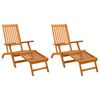 vidaXL Outdoor Deck Chairs with Footrests 2 pcs Solid Wood Acacia