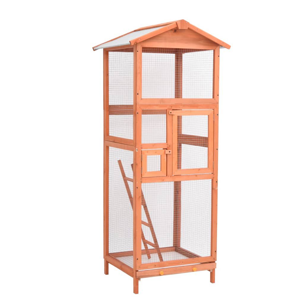 vidaXL Bird Cage 68x62x166 cm Solid Firwood