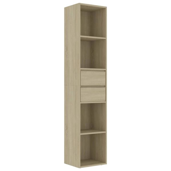 vidaXL Book Cabinet Sonoma Oak 36x30x171 cm Engineered Wood