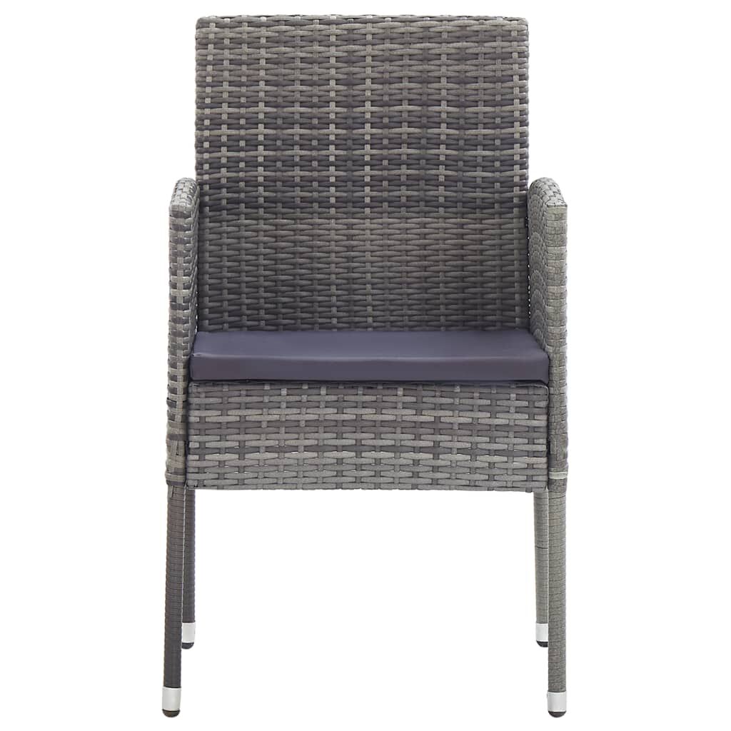 vidaXL 5 Piece Garden Dining Set Poly Rattan Anthracite & Grey
