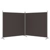 vidaXL 2-Panel Room Divider Brown 348x180 cm Fabric