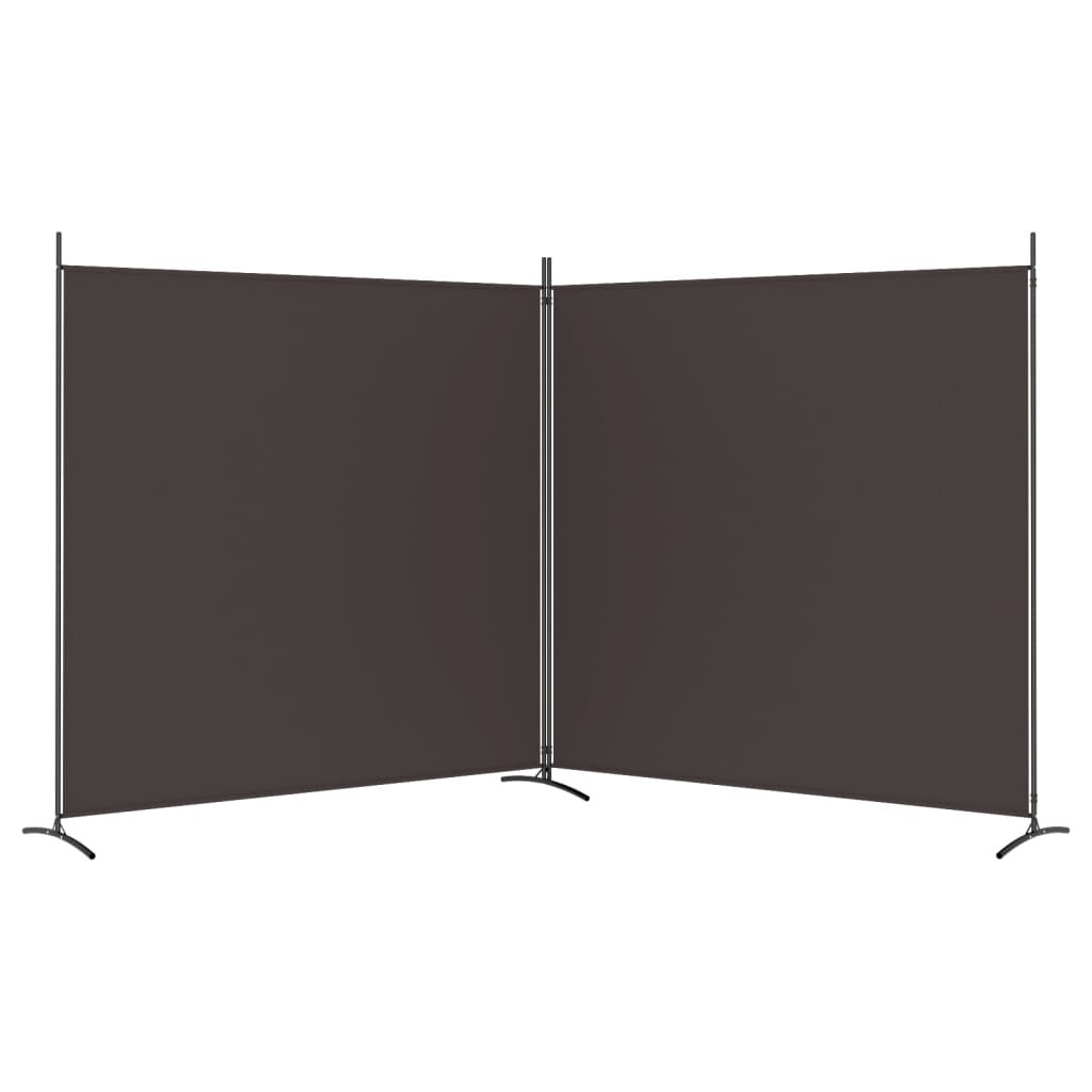 vidaXL 2-Panel Room Divider Brown 348x180 cm Fabric