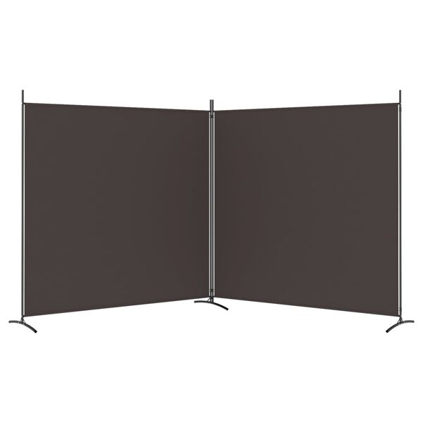 vidaXL 2-Panel Room Divider Brown 348x180 cm Fabric